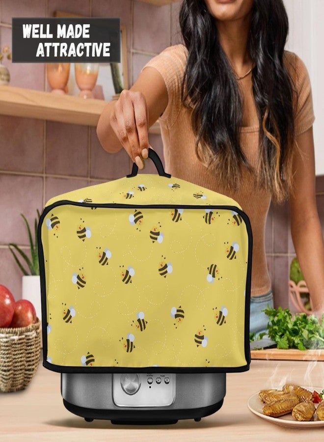 GLENLCWE Bee Print Dust Cover Compatible with Crock Pot 6-8 Quart Oval Slow Cooker,Polyester Slow Cooker Cover Appliance Protector Washable - Image 5